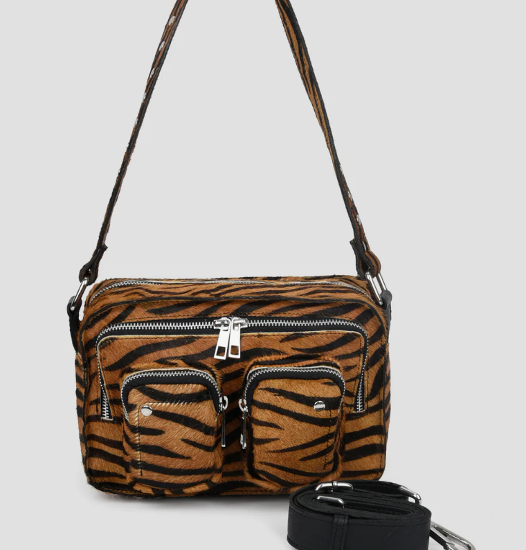 Bolso Nunoo Elie stripes deluxe marron oscuro